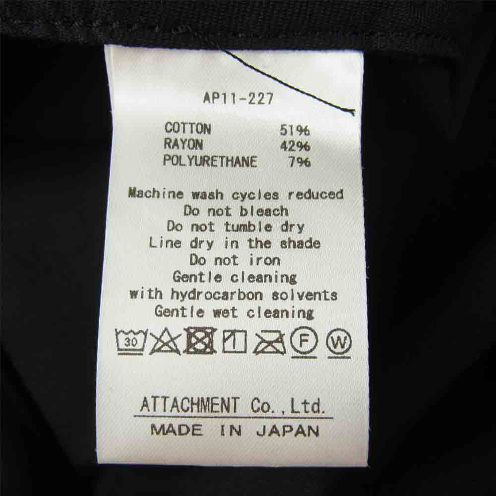 ATTACHMENT アタッチメント 21SS AP11-227 CO/RY STRETCH TWILL BIKER EASY PANTS イージー パンツ ブラック系 3【美品】【中古】