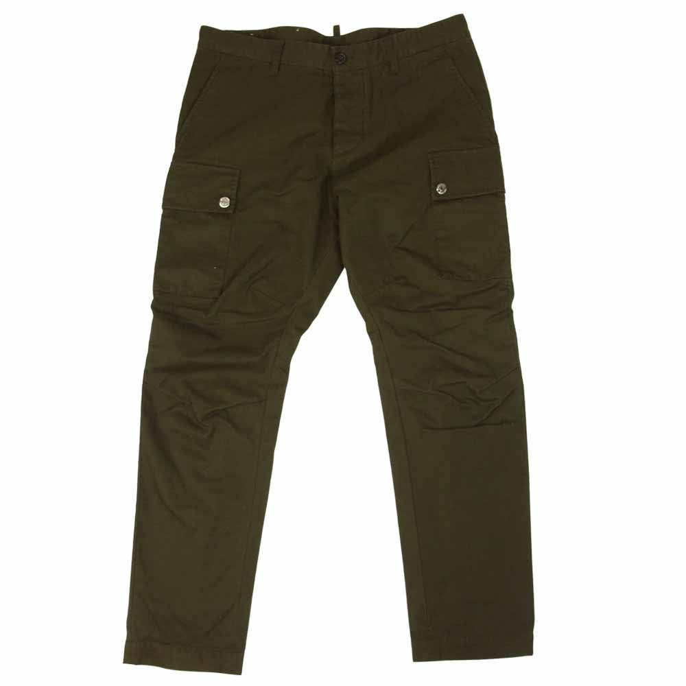 DSQUARED2 ディースクエアード S74KB0385 Chino Cargo Fit Cotton Pants チノ カーゴ フィット コットン パンツ カーキ系 48【中古】