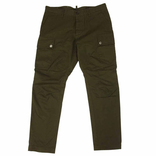 DSQUARED2 ディースクエアード S74KB0385 Chino Cargo Fit Cotton Pants チノ カーゴ フィット コットン パンツ カーキ系 48【中古】