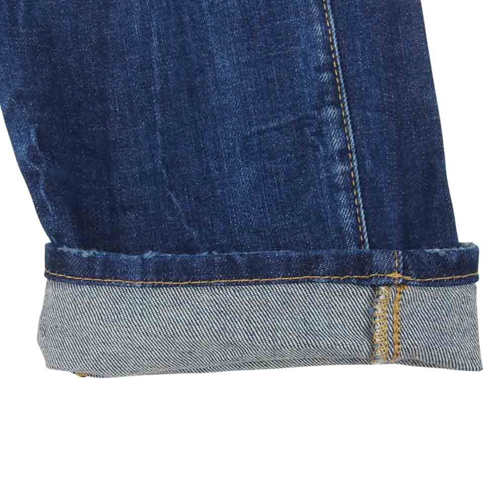DSQUARED2 ディースクエアード 20SS Straight Leg Jeans ロゴ 刺繍 ダメージ加工 デニム パンツ インディゴブルー系 50【中古】