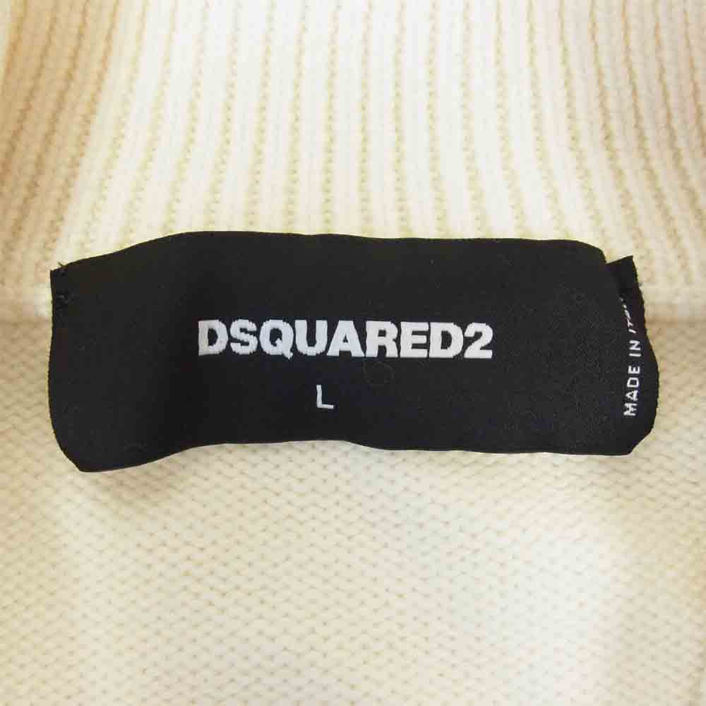 DSQUARED2 ディースクエアード Colorblock D2 Cardigan ジップアップ ドライバーズ ニット L【美品】【中古】