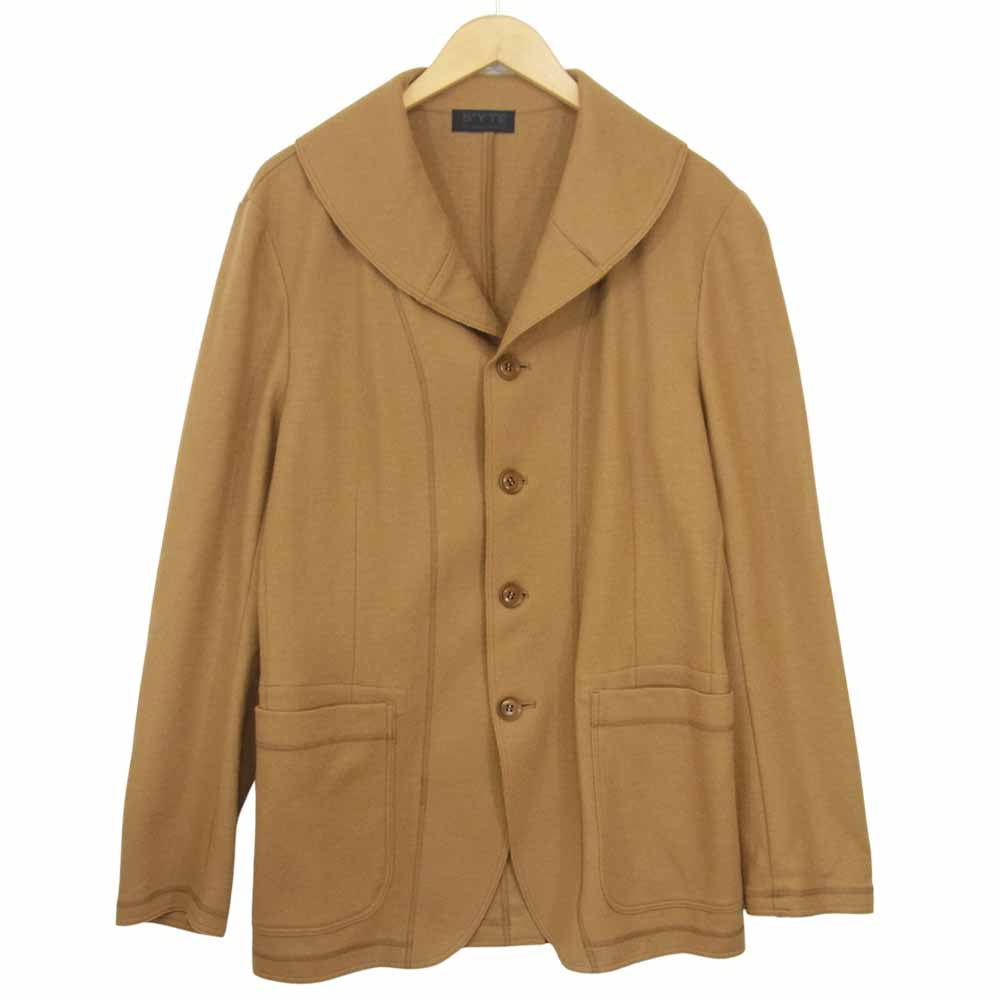 Yohji Yamamoto ヨウジヤマモト S'YTE UJ-J15-102 圧縮ウール ショールカラー シングル ピーコート ベージュ系 3【美品】【中古】