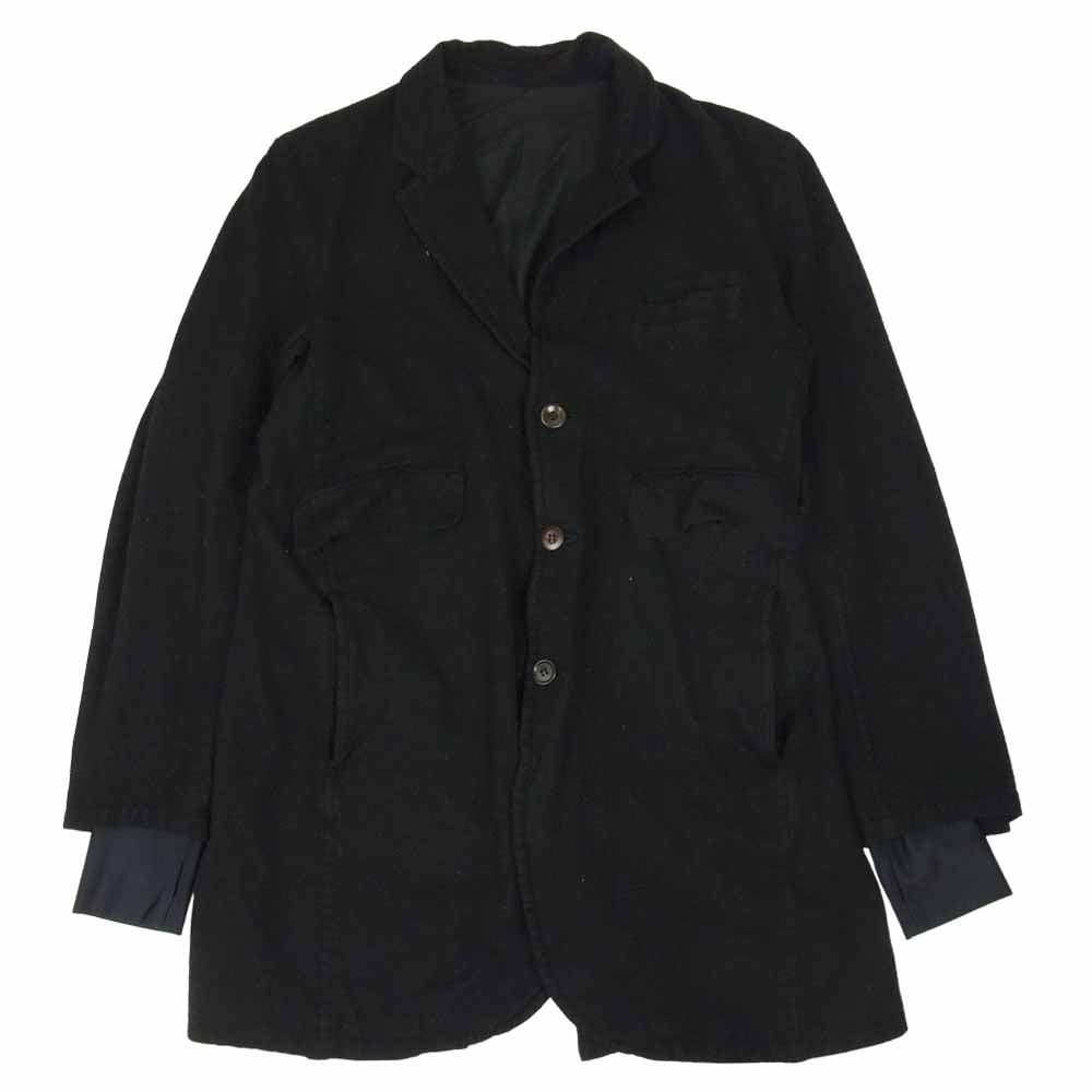 UNDERCOVER アンダーカバー UCT4104-3 袖レイヤード 縮絨ウール ロングジャケット ブラック系 3【中古】
