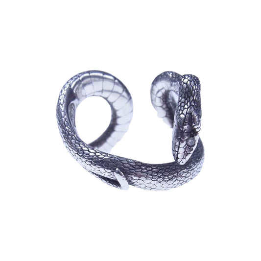 エルカミ スネークリング スネーク 指輪 蛇 シルバー系 16号程度【中古】