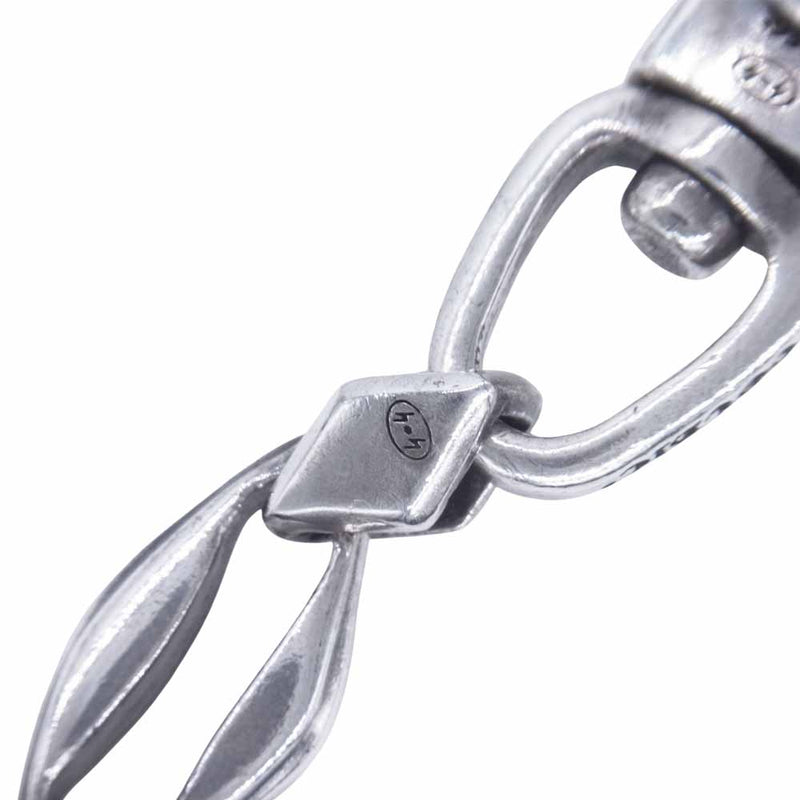 SILVER 950 DOUBLE HOOK WALLET CHAIN (FREE SIZE Silver): GOTHIC
