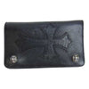 CHROME HEARTS クロムハーツ（原本無） 1ZIP ジップ クロスパッチ ウォレット ブラック系【中古】