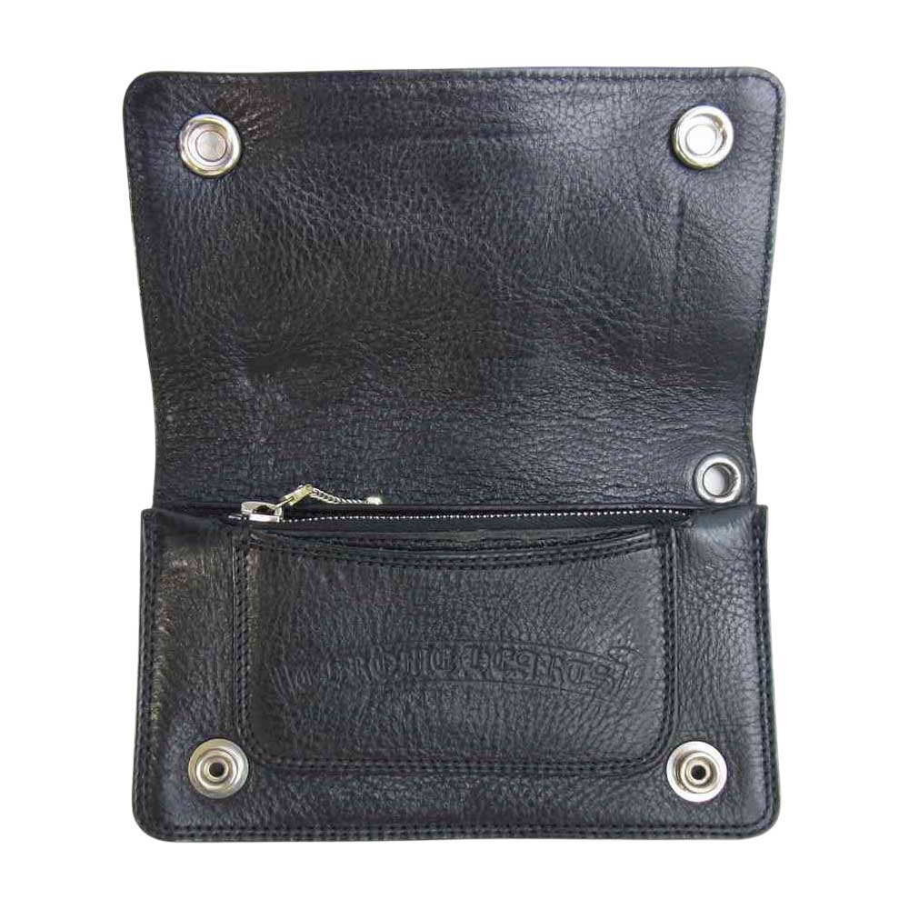 CHROME HEARTS クロムハーツ（原本無） 1ZIP ジップ クロスパッチ ウォレット ブラック系【中古】