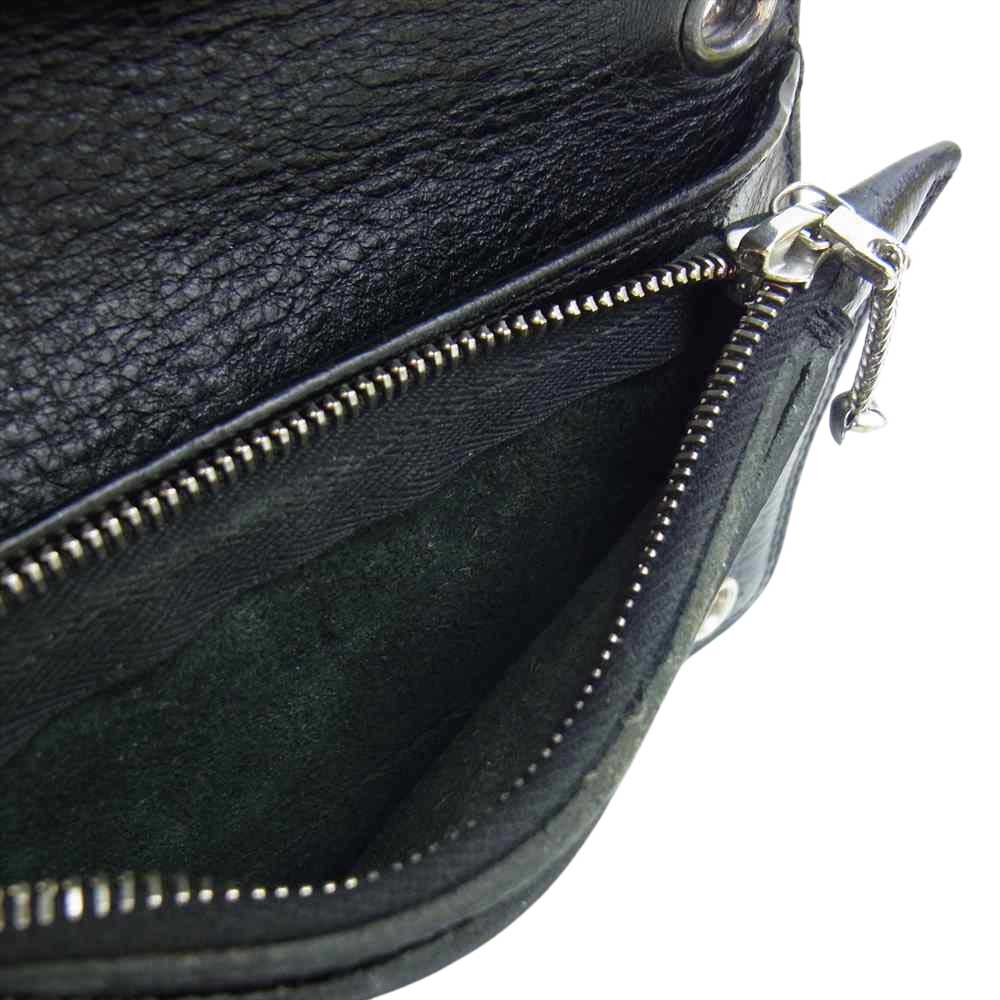 CHROME HEARTS クロムハーツ（原本無） 1ZIP ジップ クロスパッチ ウォレット ブラック系【中古】