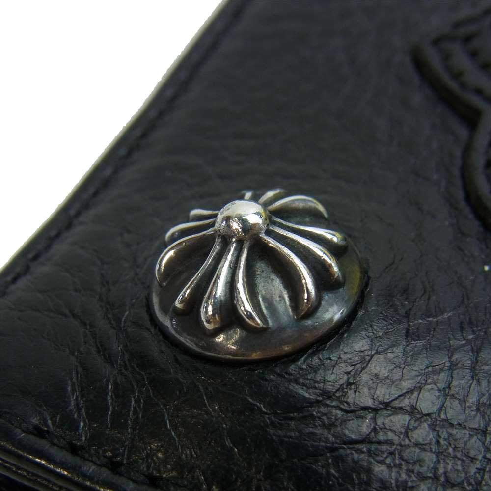 CHROME HEARTS クロムハーツ（原本無） 1ZIP ジップ クロスパッチ ウォレット ブラック系【中古】