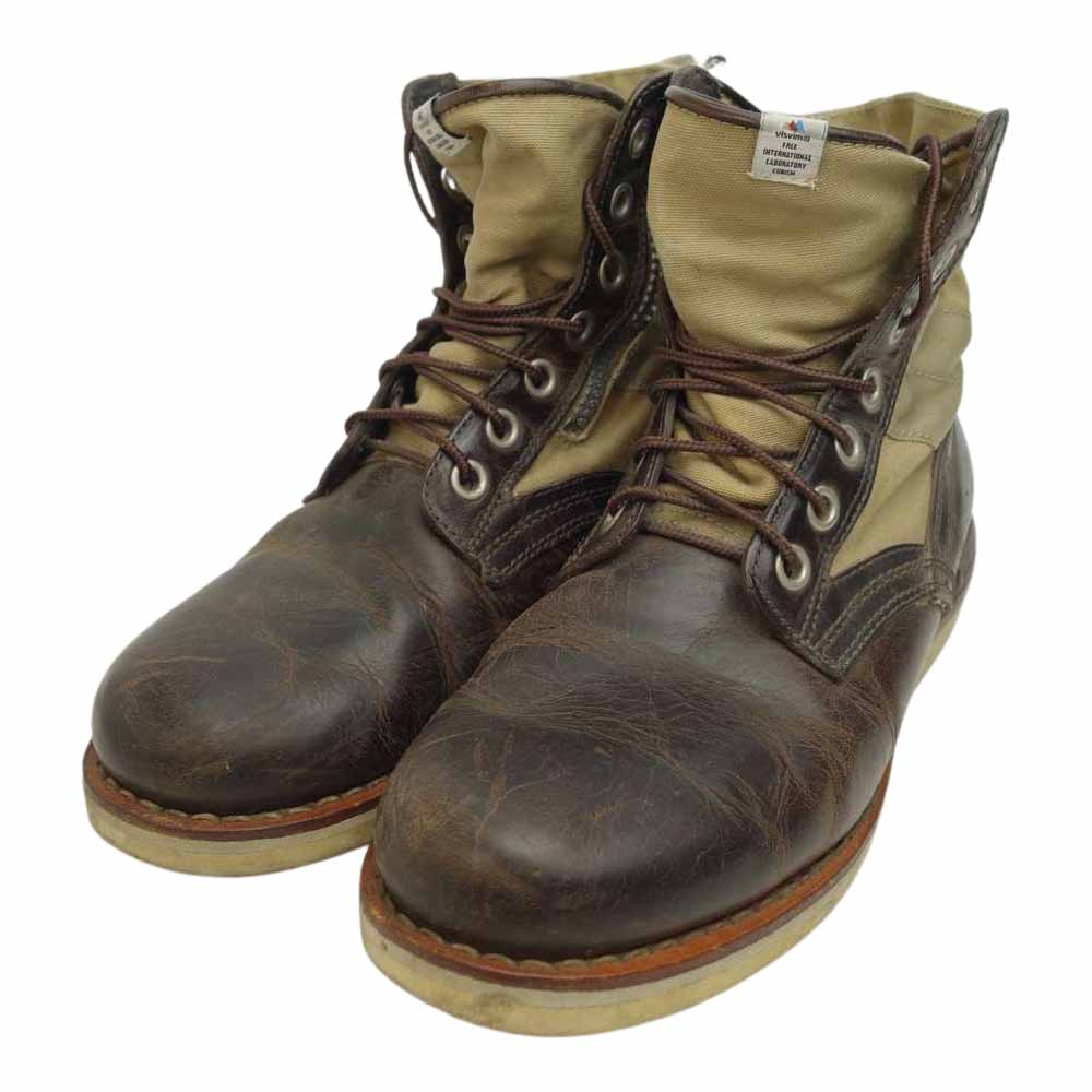 VISVIM ビズビム 7 HOLE 73-FOLK レザー ブーツ ブラウン系 ベージュ系 US8【中古】