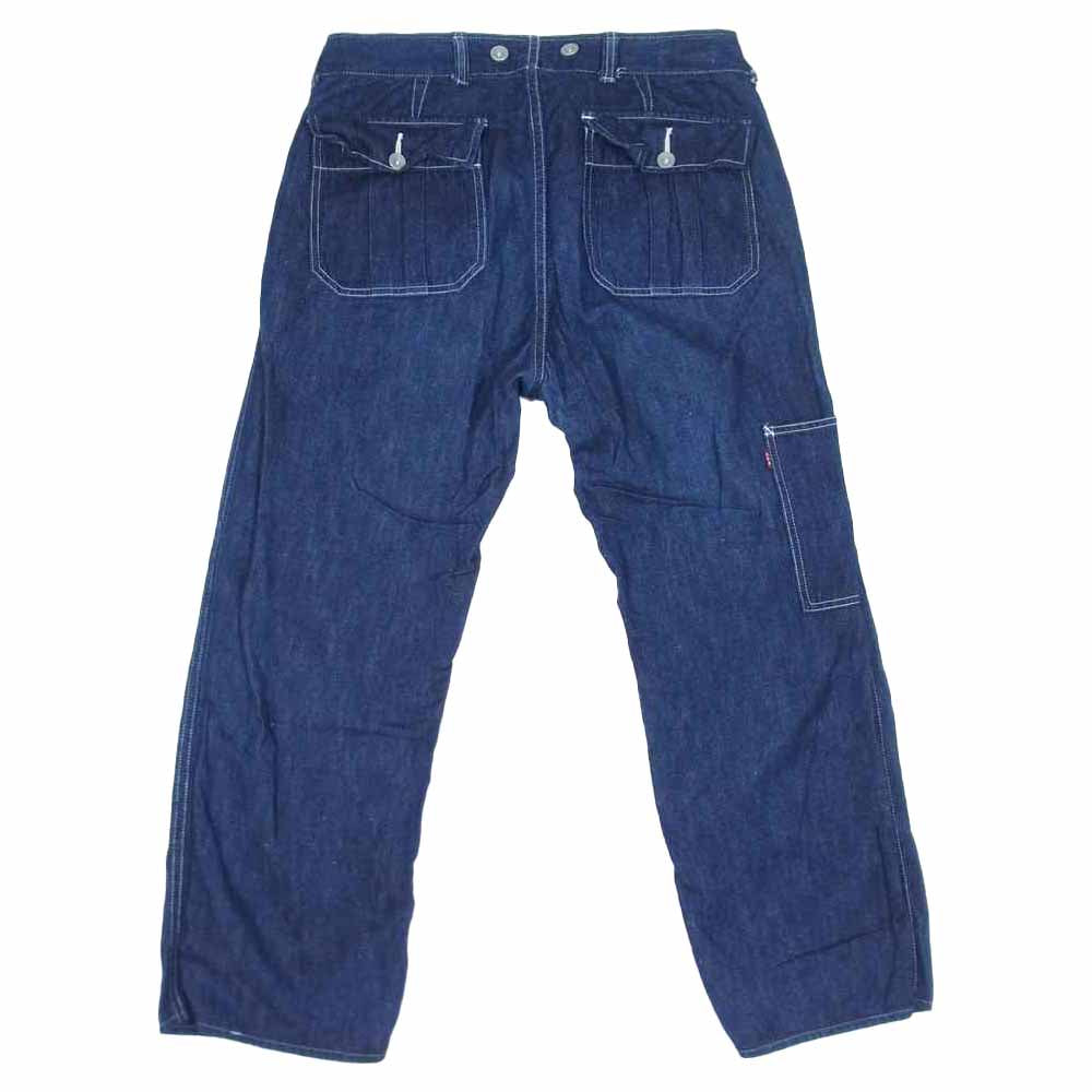 ウエス マルチポケット ワークパンツ デニムパンツ ウエストボタン インディゴブルー系 2【中古】