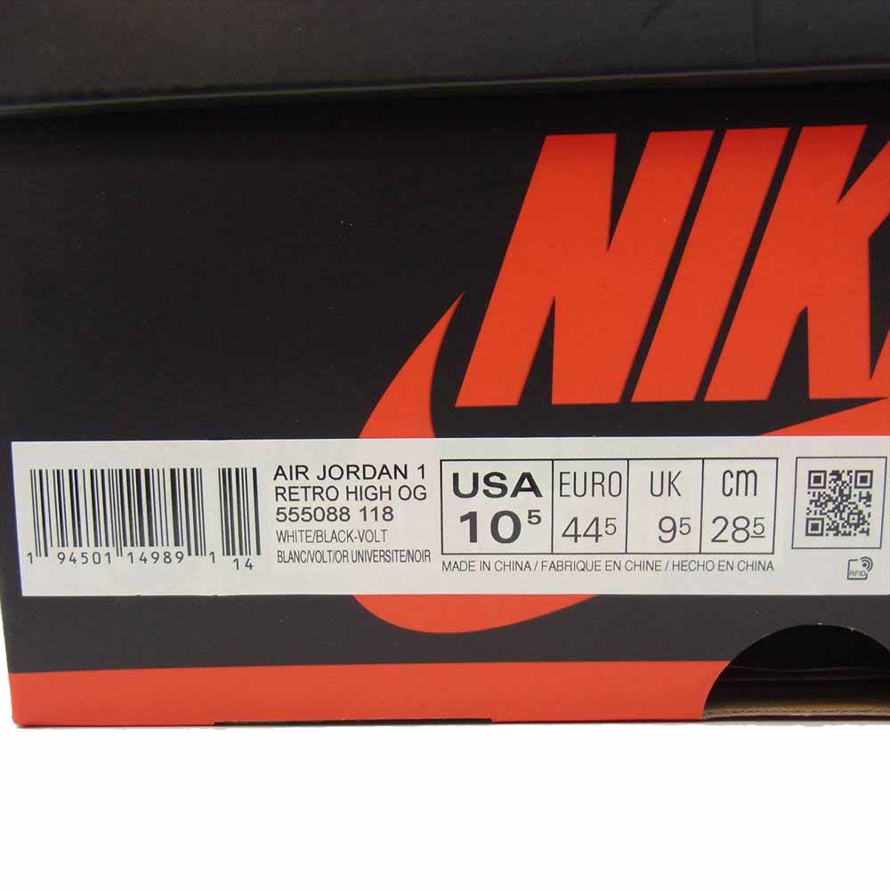 NIKE ナイキ 555088-118 AIR JORDAN1 RETRO HIGH OG VOLT GOLD エアジョーダン ボルトゴールド 28.5cm【中古】