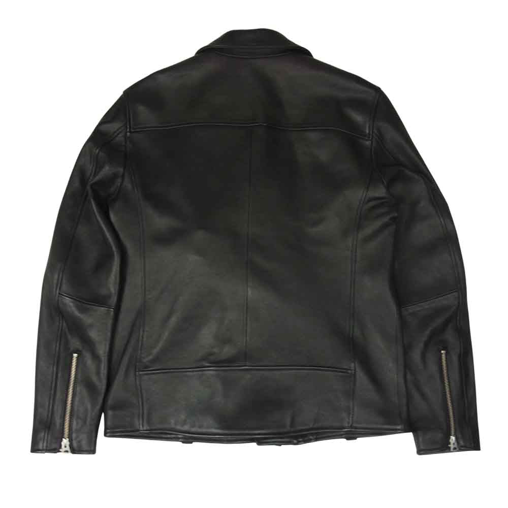 ニコアンド ラムレザー ダブル ライダース ジャケット ブラック系 4【中古】