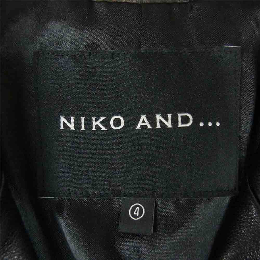 ニコアンド ラムレザー ダブル ライダース ジャケット ブラック系 4【中古】