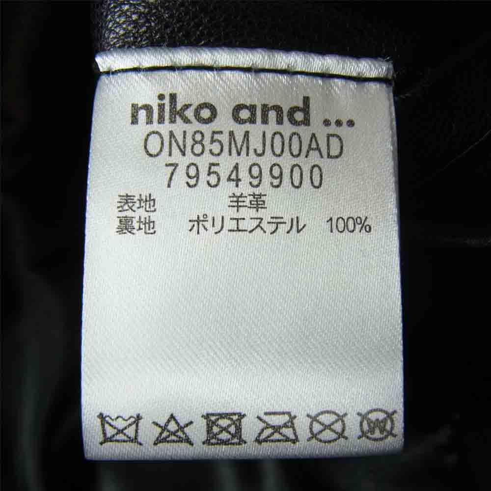 ニコアンド ラムレザー ダブル ライダース ジャケット ブラック系 4【中古】