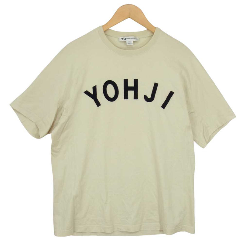 Yohji Yamamoto ヨウジヤマモト FJ0328 Y-3 ワイスリー Yohji Letters Short sleeve Tee 半袖 Tシャツ ベージュ系 M【中古】