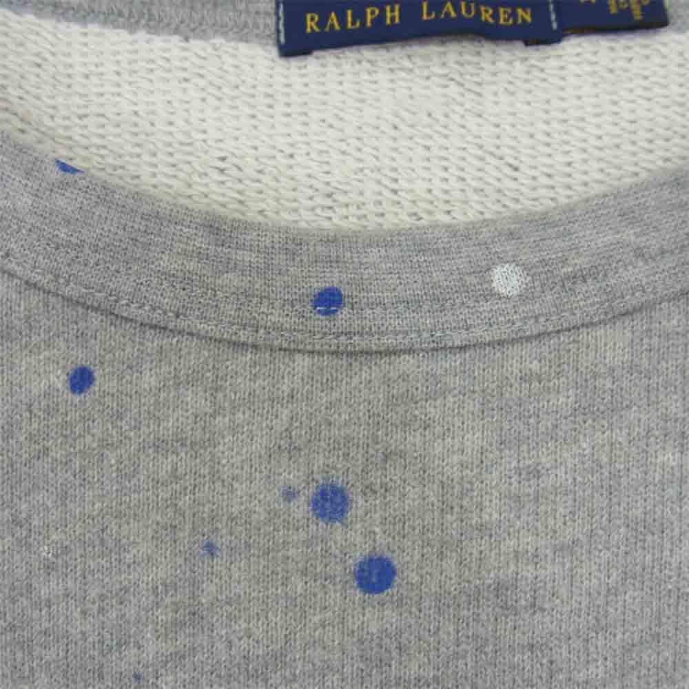 POLO RALPH LAUREN ポロ・ラルフローレン 国内正規品 ペイント加工 クルーネック スウェット グレー系 M【中古】