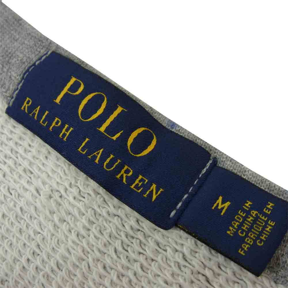 POLO RALPH LAUREN ポロ・ラルフローレン 国内正規品 ペイント加工 クルーネック スウェット グレー系 M【中古】