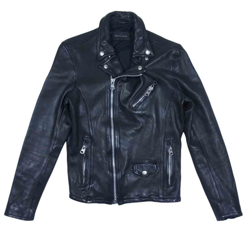 ブラック バイ ヴァンキッシュ ラムレザー ダブル ライダースジャケット ブラック系 M【中古】