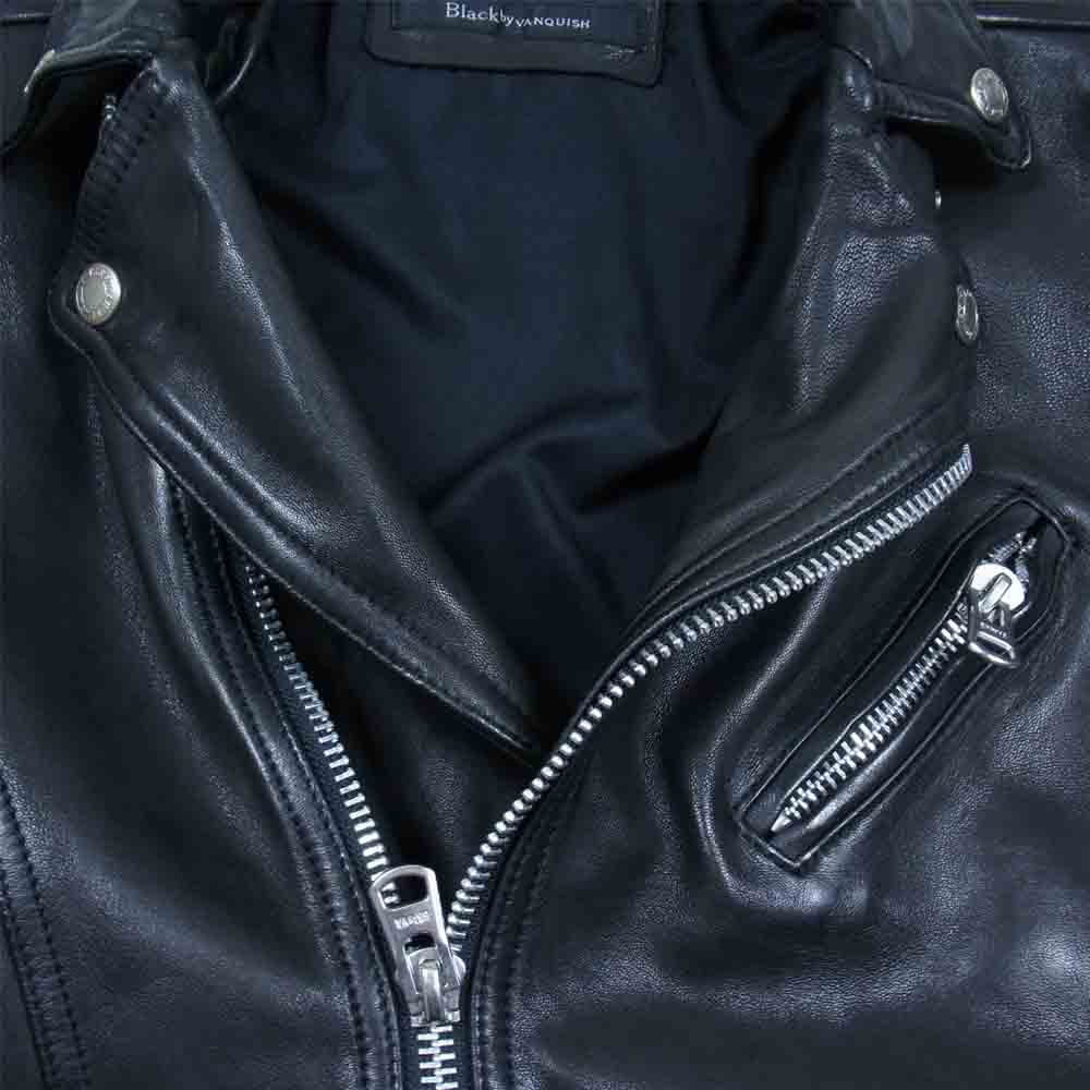 ブラック バイ ヴァンキッシュ ラムレザー ダブル ライダースジャケット ブラック系 M【中古】