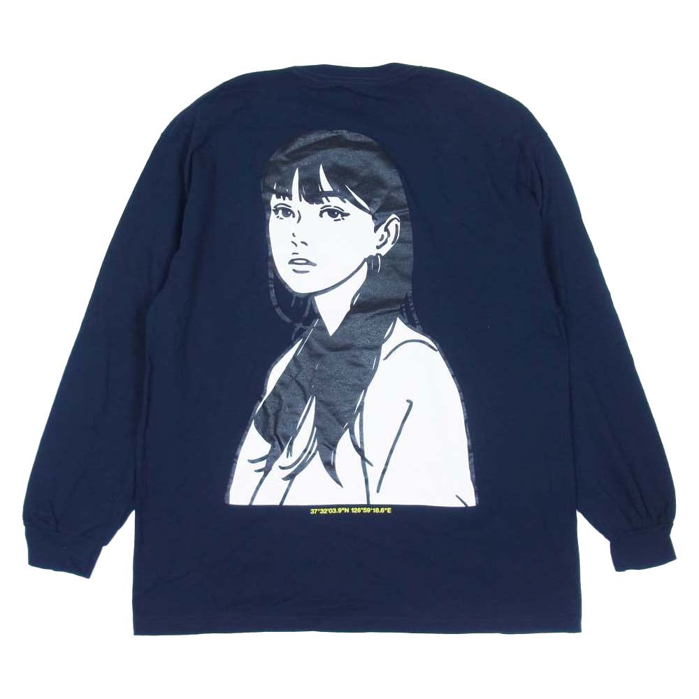 オンエアー Kyne キネ プリント ロングTシャツ 長袖 ネイビー系 XL【中古】