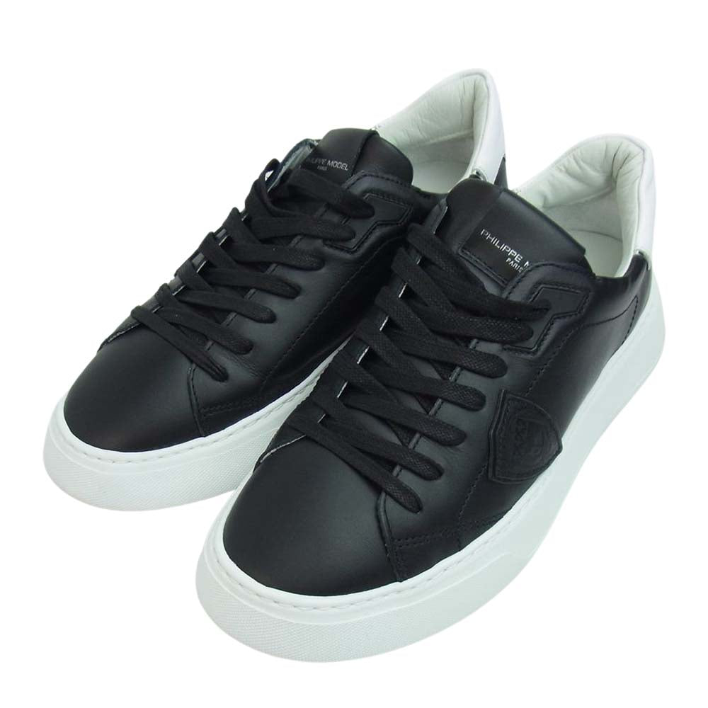 フィリップモデル 0215-TEMPVO TEMPLE L U VEAU NOIR BLANC ローカット スニーカー ブラック系 ホワイト系 41【美品】【中古】