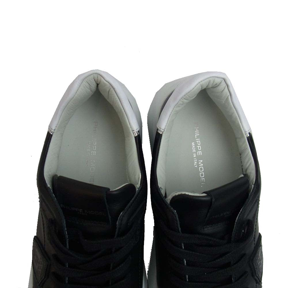 フィリップモデル 0215-TEMPVO TEMPLE L U VEAU NOIR BLANC ローカット スニーカー ブラック系 ホワイト系 41【美品】【中古】