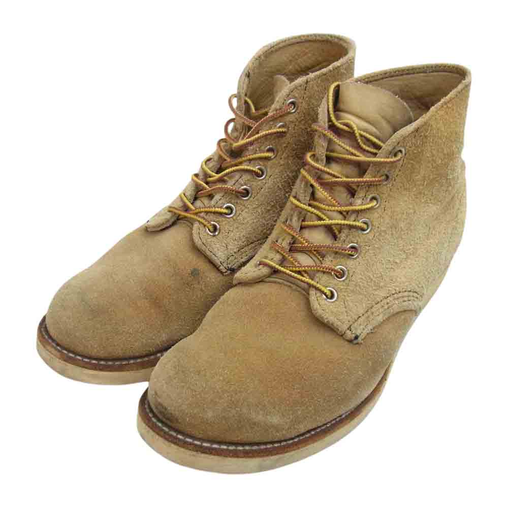RED WING レッドウィング 8167 四角犬タグ プレーントゥ スエード ブーツ ベージュ系【中古】