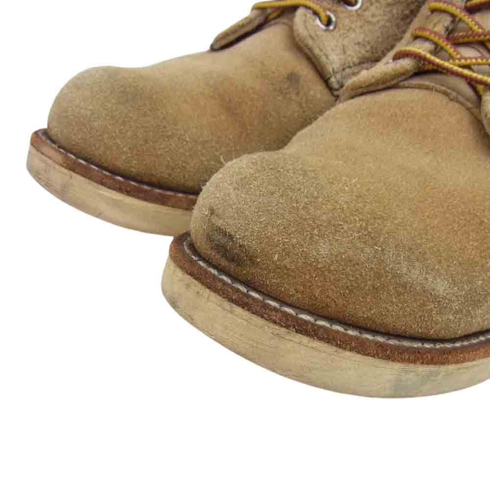 RED WING レッドウィング 8167 四角犬タグ プレーントゥ スエード ブーツ ベージュ系【中古】