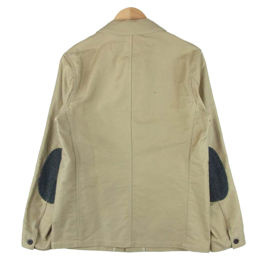 JUNYA WATANABE COMME des GARCONS MAN ジュンヤワタナベコムデギャルソンマン WJ-J405 エルヴィエ・プロダクションズ HERVIER PRODUCTIONS AD2012 レザーポケット カバーオール ジャケット ベージュ系 S【中古】