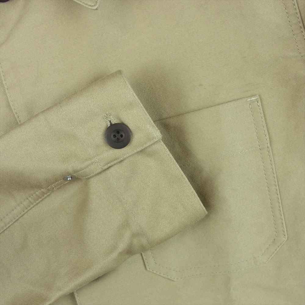 JUNYA WATANABE COMME des GARCONS MAN ジュンヤワタナベコムデギャルソンマン WJ-J405 エルヴィエ・プロダクションズ HERVIER PRODUCTIONS AD2012 レザーポケット カバーオール ジャケット ベージュ系 S【中古】