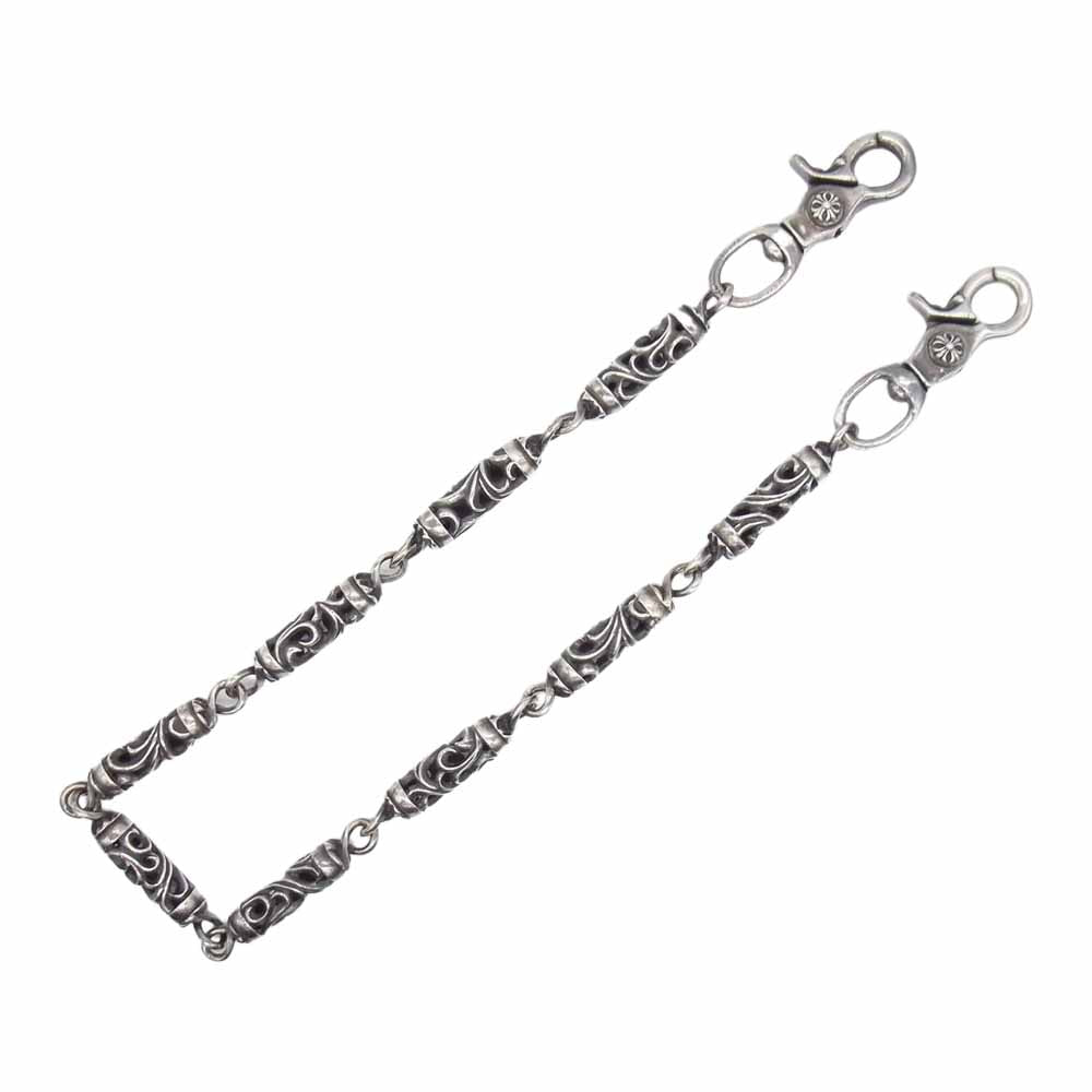 CHROME HEARTS クロムハーツ（原本無） ROLLER T LONG 2クリップ ロング 9LINK ローラー ウォレットチェーン シルバー系【中古】