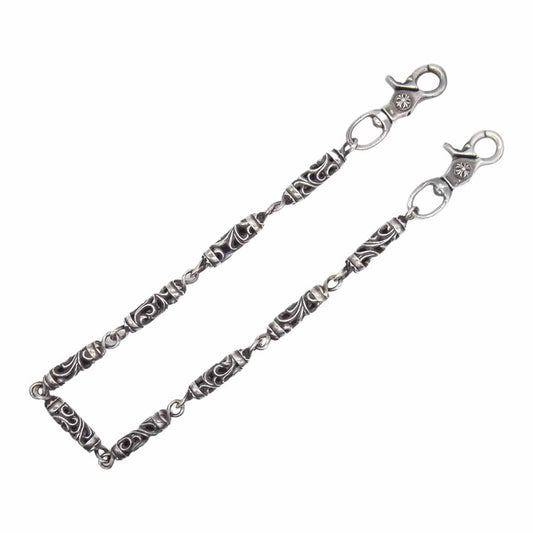 CHROME HEARTS クロムハーツ（原本無） ROLLER T LONG 2クリップ ロング 9LINK ローラー ウォレットチェーン シルバー系【中古】