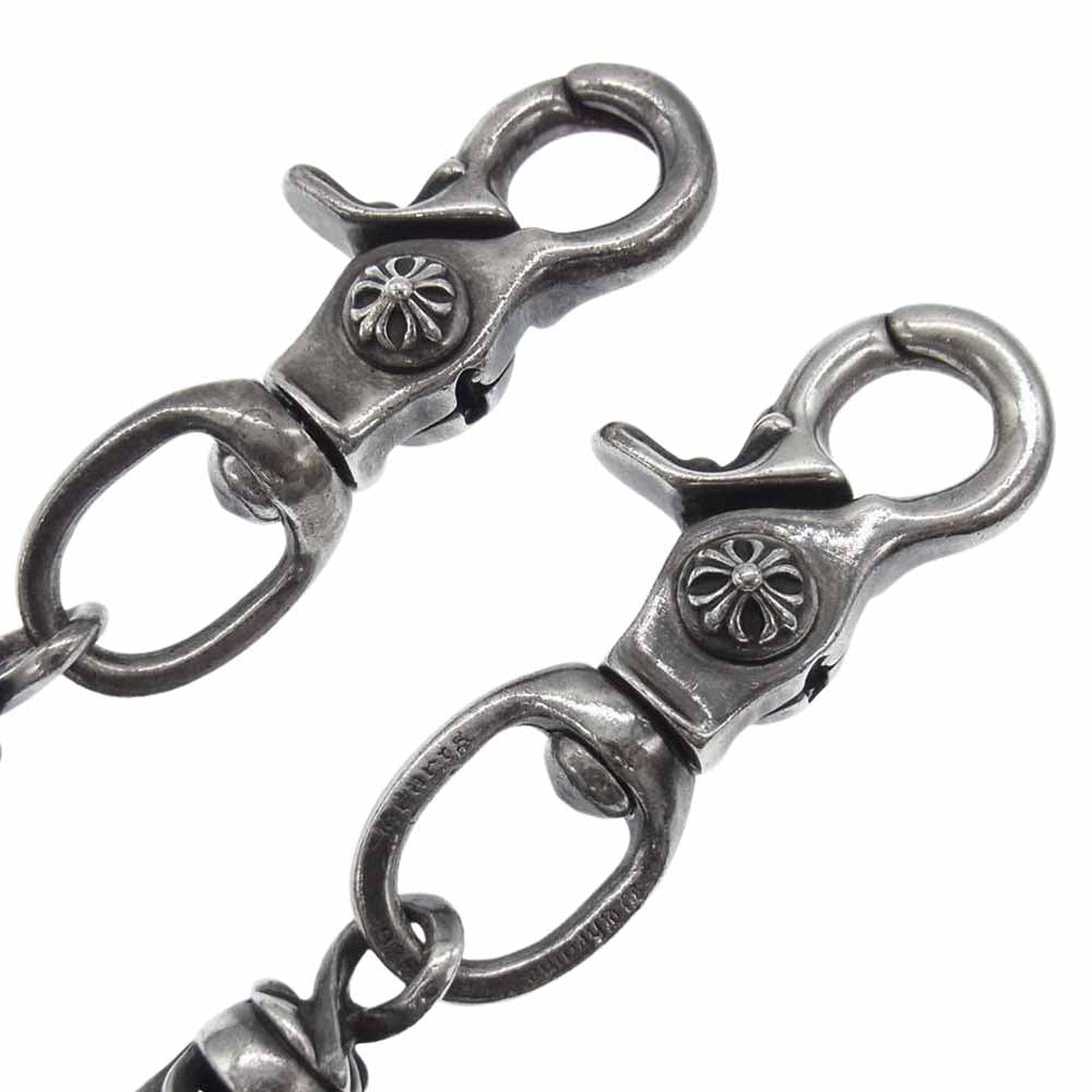 CHROME HEARTS クロムハーツ（原本無） ROLLER T LONG 2クリップ ロング 9LINK ローラー ウォレットチェーン シルバー系【中古】