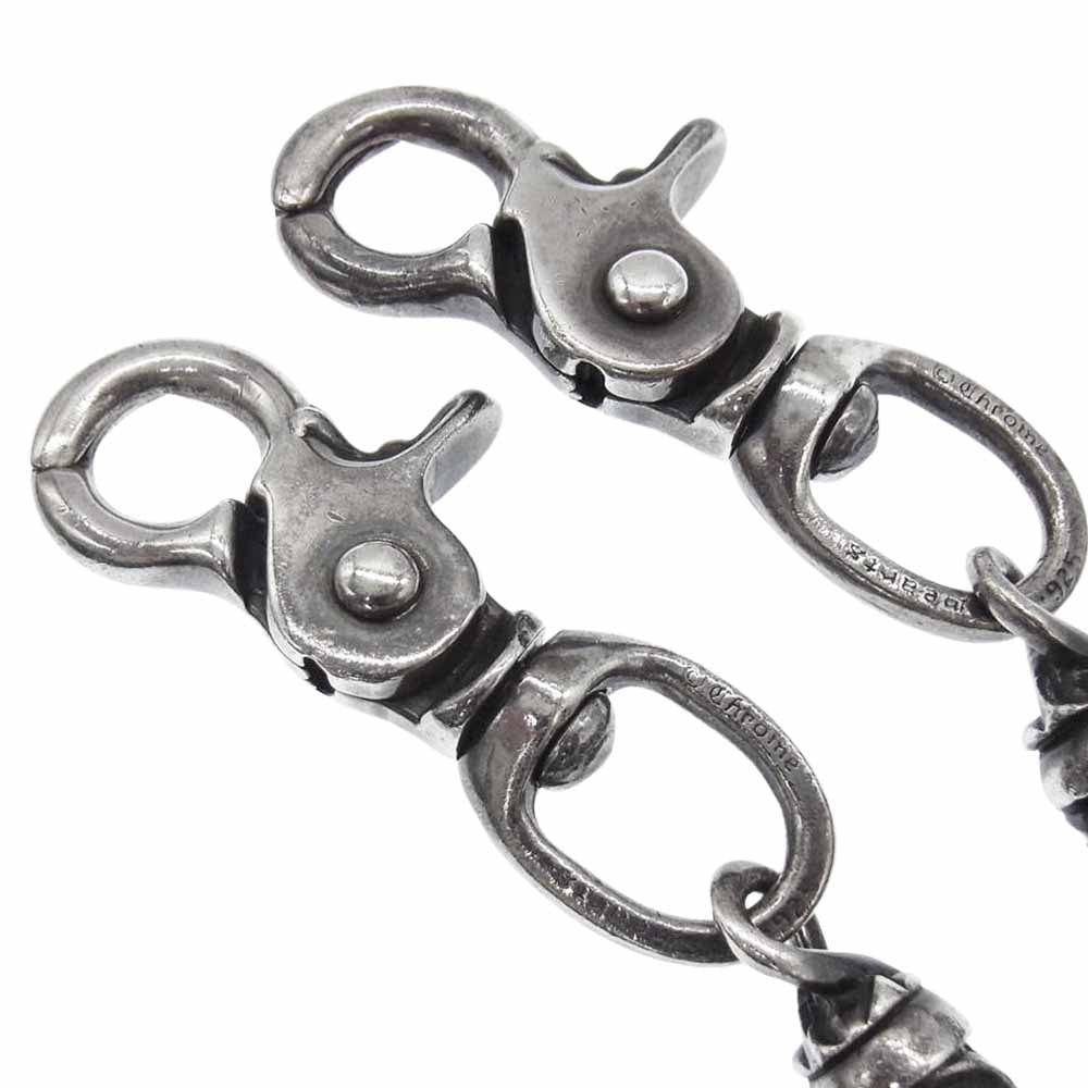 CHROME HEARTS クロムハーツ（原本無） ROLLER T LONG 2クリップ ロング 9LINK ローラー ウォレットチェーン シルバー系【中古】