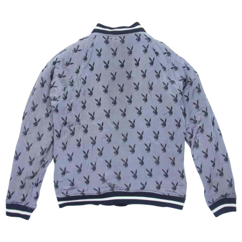 HYSTERIC GLAMOUR ヒステリックグラマー 1234AB01 PLAYBOY プレイボーイ STIE lo スティーロ 野口強 Reversible Jacket リバーシブル ジャケット スカジャン ブラック系 グレー系 L【中古】