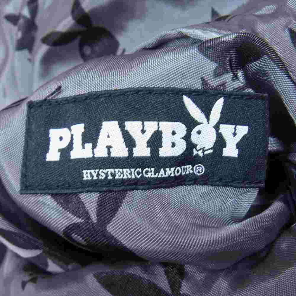 HYSTERIC GLAMOUR ヒステリックグラマー 1234AB01 PLAYBOY プレイボーイ STIE lo スティーロ 野口強 Reversible Jacket リバーシブル ジャケット スカジャン ブラック系 グレー系 L【中古】