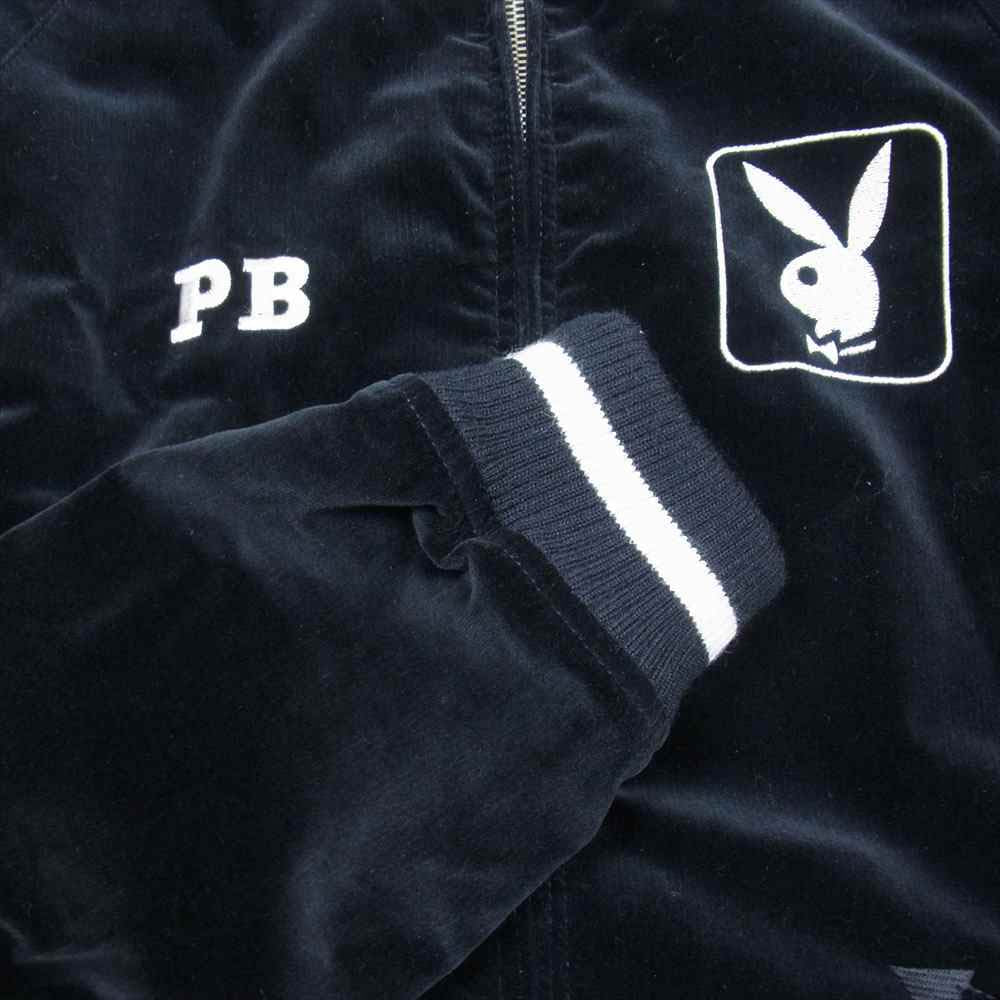 HYSTERIC GLAMOUR ヒステリックグラマー 1234AB01 PLAYBOY プレイボーイ STIE lo スティーロ 野口強 Reversible Jacket リバーシブル ジャケット スカジャン ブラック系 グレー系 L【中古】