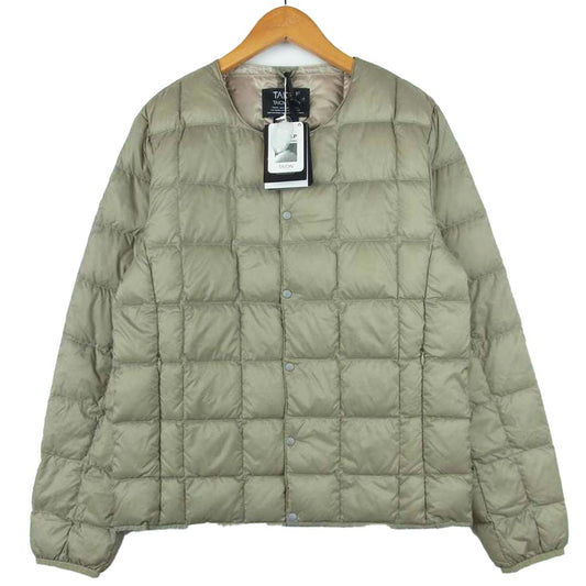 タイオン TAION-104 クルーネック インナー ダウン ジャケット グレー系 S【極上美品】【中古】