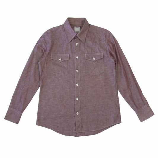 VISVIM ビズビム VS0002009 FOUR CORNERS SHIRTS エンジ系 1【中古】