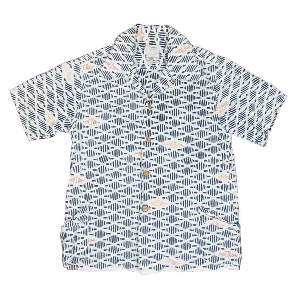 VISVIM ビズビム 0115105011016 KAHUNA SHIRT BENO S/S  ホワイト系 ネイビー系 1【中古】