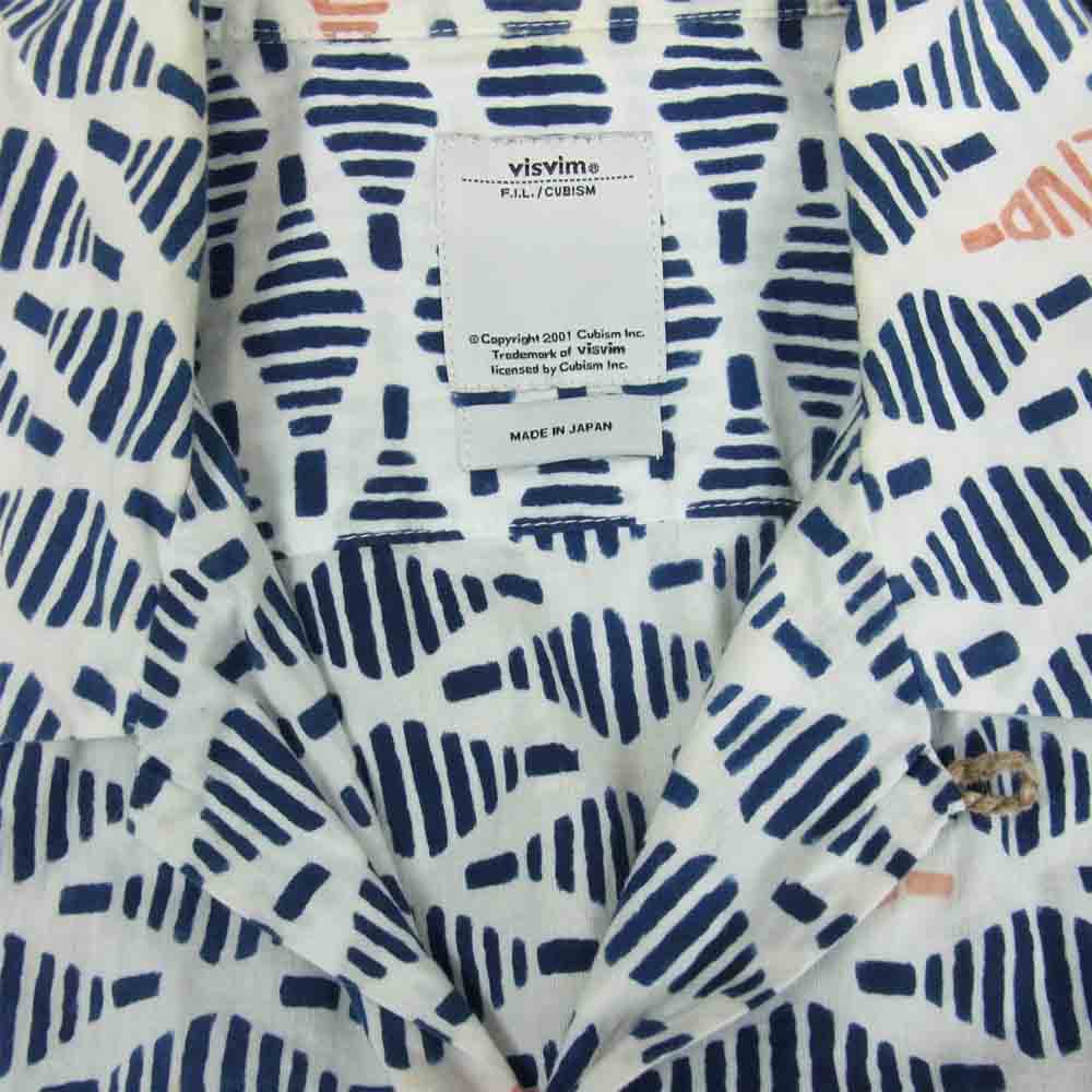 VISVIM ビズビム 0115105011016 KAHUNA SHIRT BENO S/S  ホワイト系 ネイビー系 1【中古】
