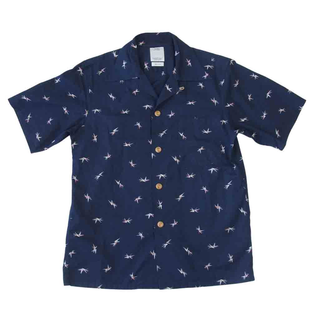 VISVIM ビズビム 0116105011026 DUKE SHIRT S/S ALLOVER-V ネイビー系 1【中古】