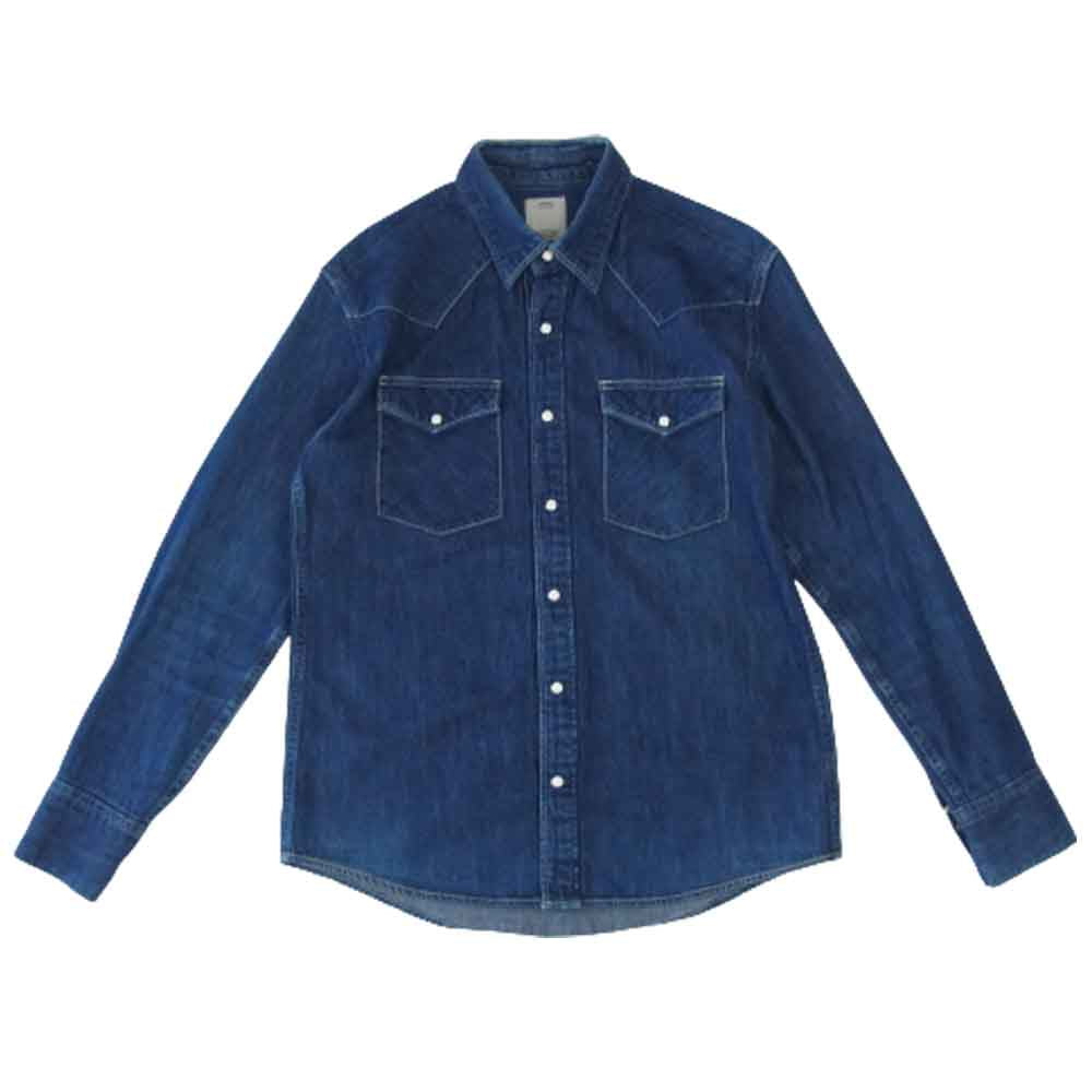 VISVIM ビズビム VS0001821 SOCILA SCULPTURE SHIRT L/S ソーシャル スカルプチャー デニム シャツ インディゴブルー系 1【中古】
