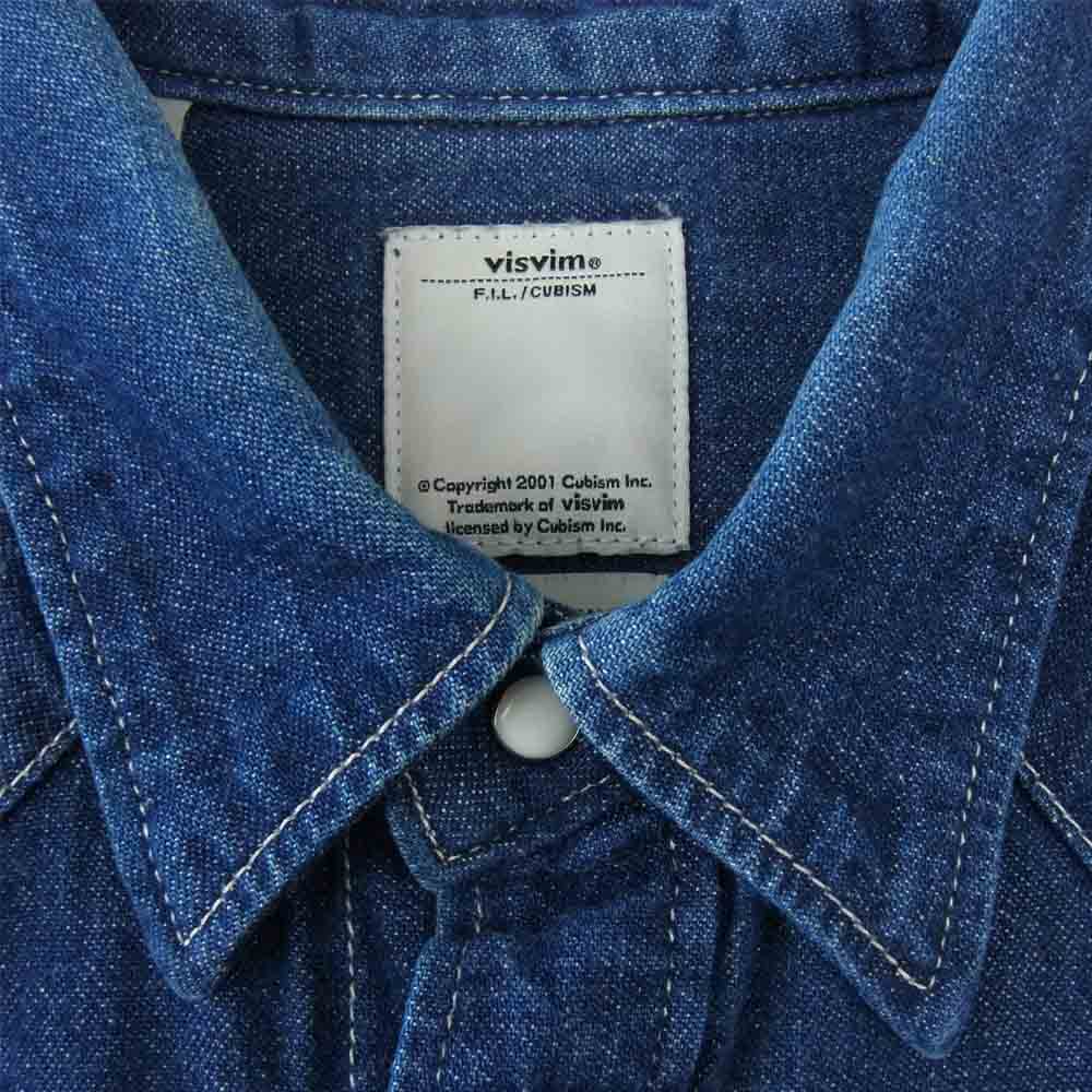 VISVIM ビズビム VS0001821 SOCILA SCULPTURE SHIRT L/S ソーシャル スカルプチャー デニム シャツ インディゴブルー系 1【中古】