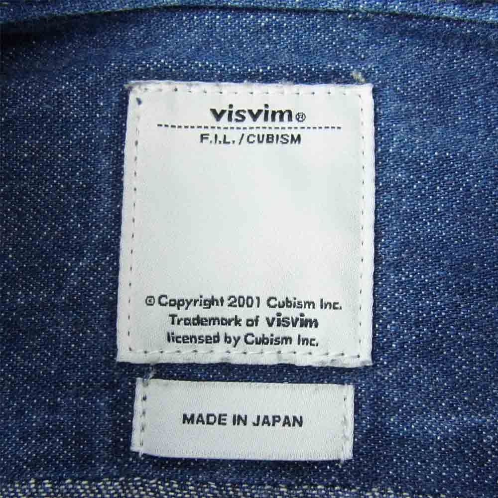 VISVIM ビズビム VS0001821 SOCILA SCULPTURE SHIRT L/S ソーシャル スカルプチャー デニム シャツ インディゴブルー系 1【中古】