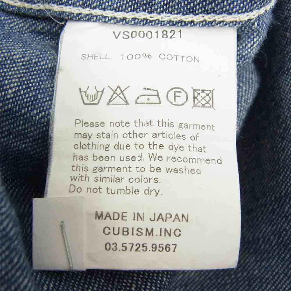 VISVIM ビズビム VS0001821 SOCILA SCULPTURE SHIRT L/S ソーシャル スカルプチャー デニム シャツ インディゴブルー系 1【中古】