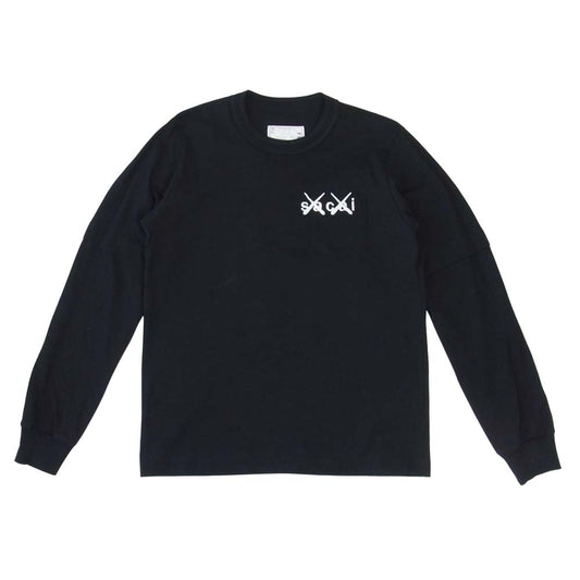 Sacai サカイ 21AW 21-0284S KAWS Embroidery Long Sleeve カウズ ロゴ刺繍 長袖 ブラック系 1【中古】