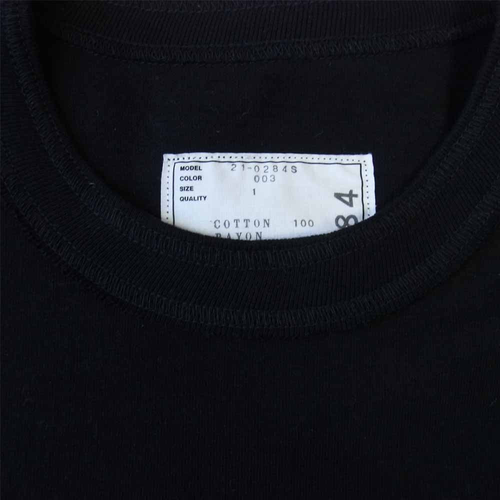 Sacai サカイ 21AW 21-0284S KAWS Embroidery Long Sleeve カウズ ロゴ刺繍 長袖 ブラック系 1【中古】