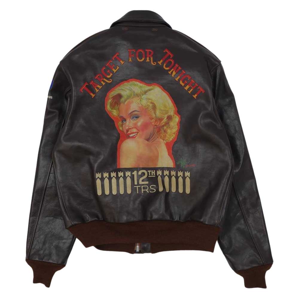 TOY'S McCOY トイズマッコイ TMJ1713 A-2 MARILYN MONROE"TARGET FOR TONIGHT マリリンモンロー フライト ジャケット ブラウン系 40【新古品】【未使用】【中古】